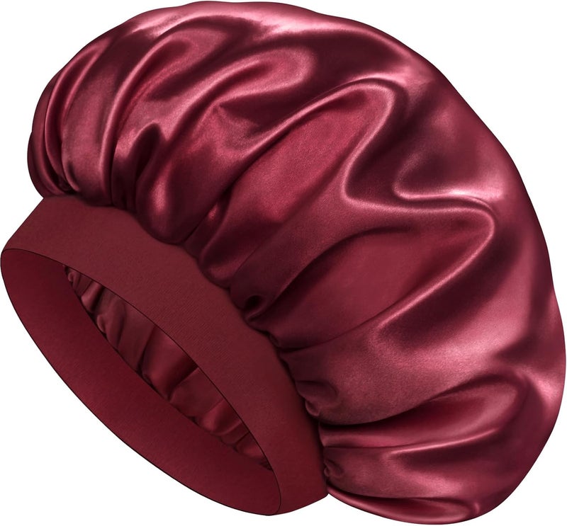 Doitory Store Satin Silk Bonnet for Sleeping, Double Layer Silk Sleep Cap for Men & Women, Soft Satin Lined Bonnet for Curly Hair - Image 1